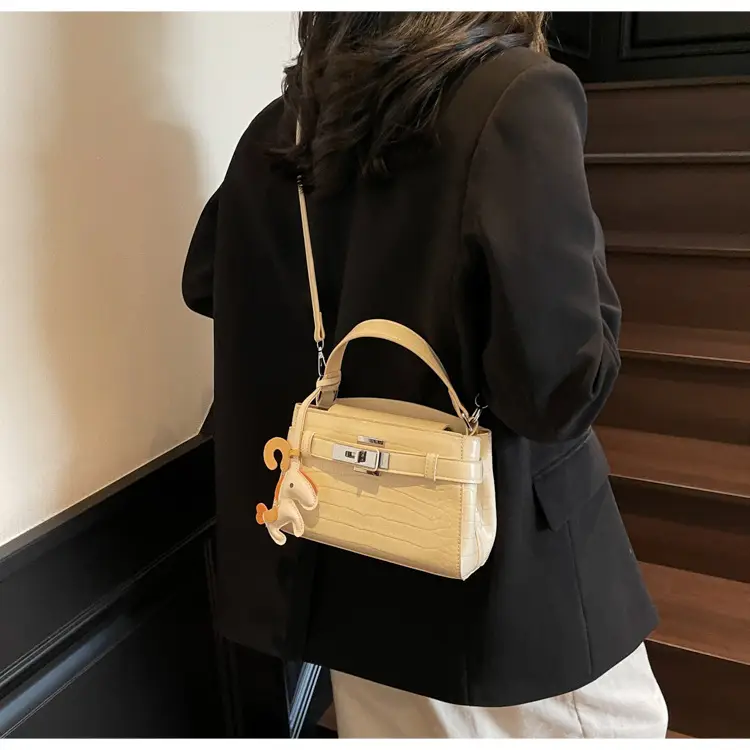 Beige Crossbody Bag with Doll Decor for Women — feature 10