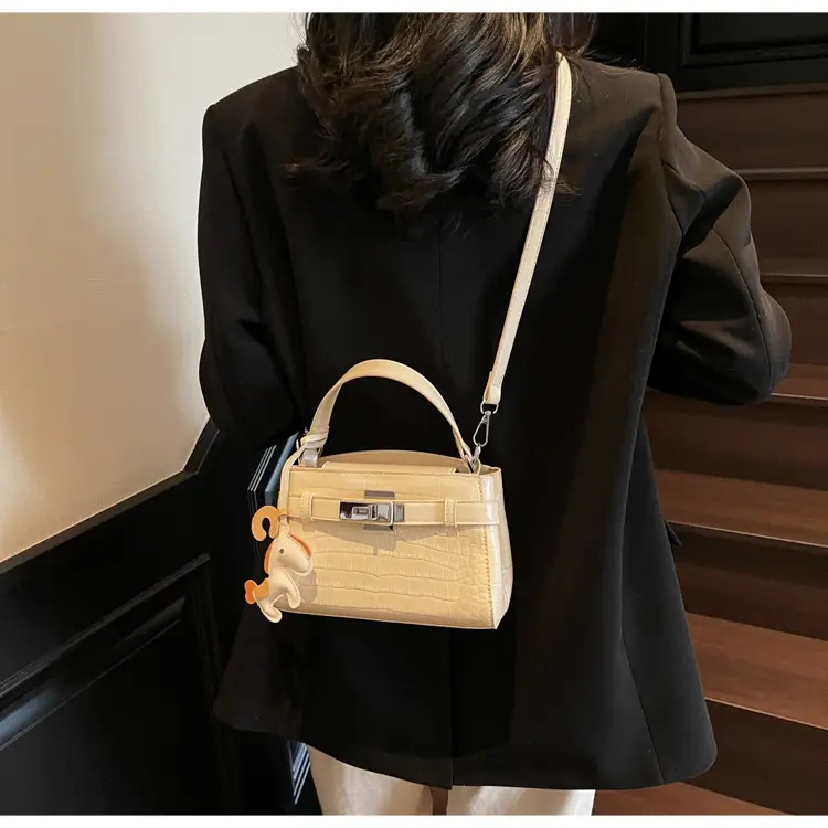 Beige Crossbody Bag with Doll Decor for Women — feature 12