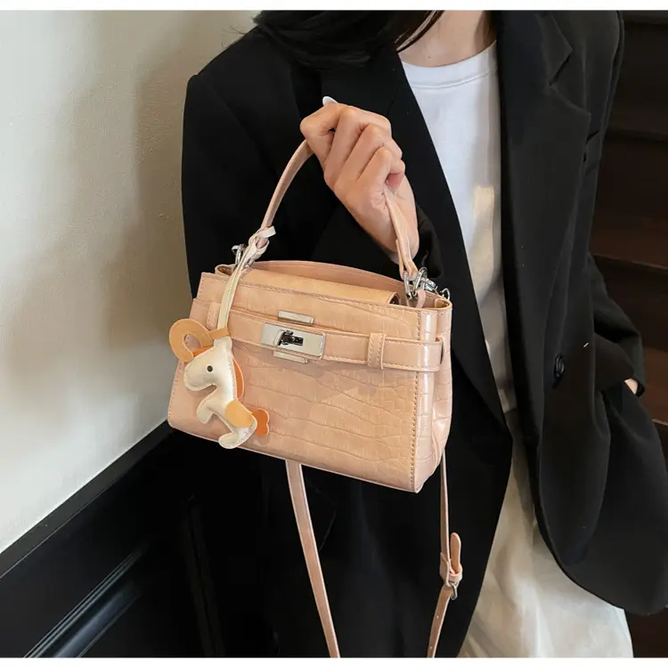 Beige Crossbody Bag with Doll Decor for Women — feature 13