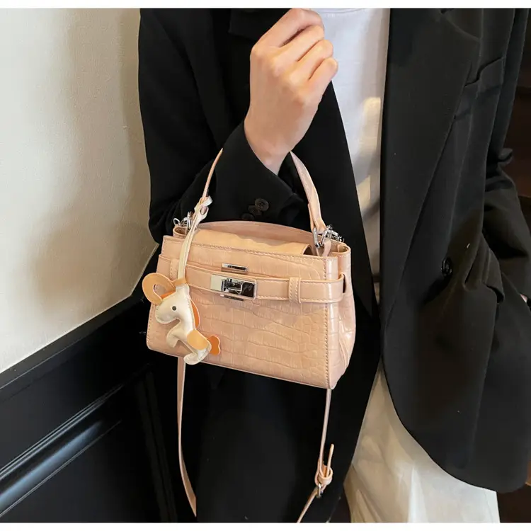 Beige Crossbody Bag with Doll Decor for Women — feature 14