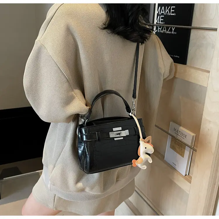Beige Crossbody Bag with Doll Decor for Women — feature 19
