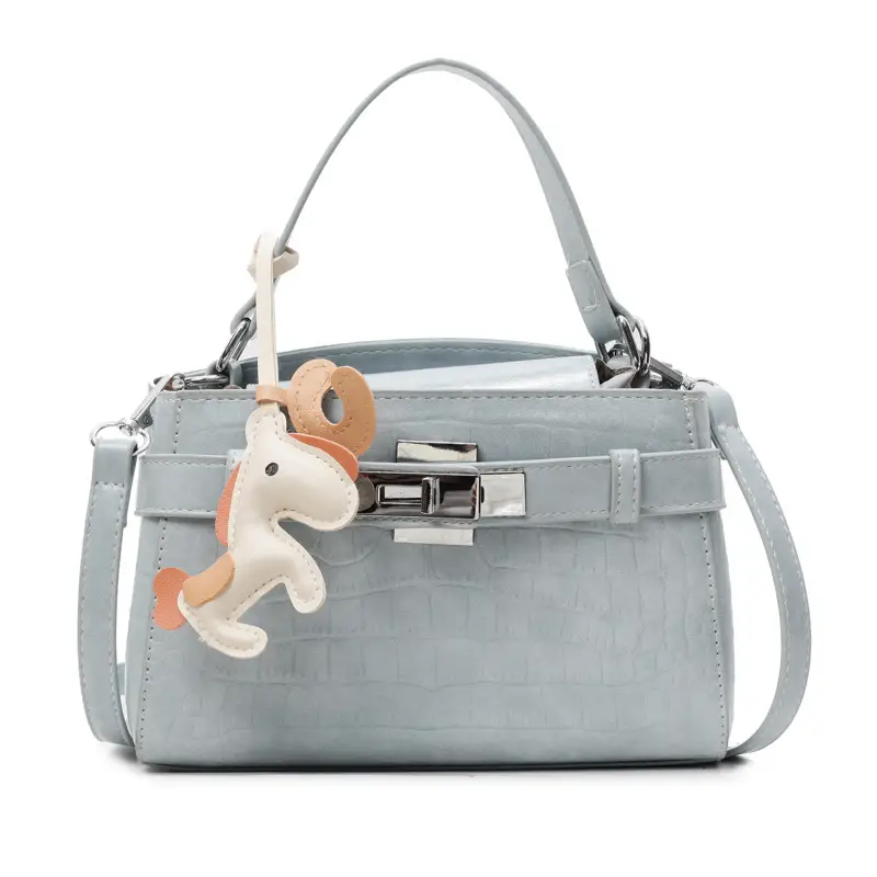 Beige Crossbody Bag with Doll Decor for Women
