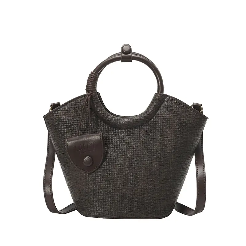 Korean Style Women's Bag 2025 Summer Pure Color Bucket - Image 8