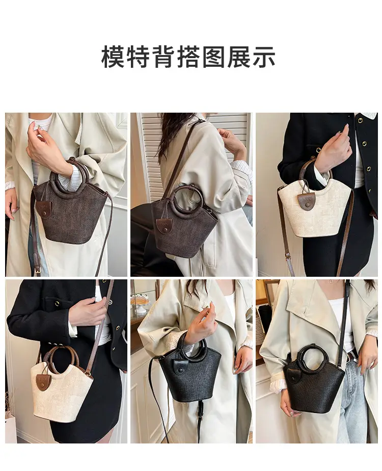 Korean Style Women's Bag 2025 Summer Pure Color Bucket — feature 10