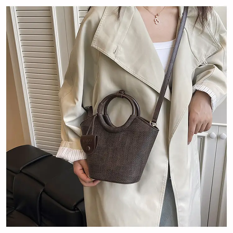 Korean Style Women's Bag 2025 Summer Pure Color Bucket — feature 12