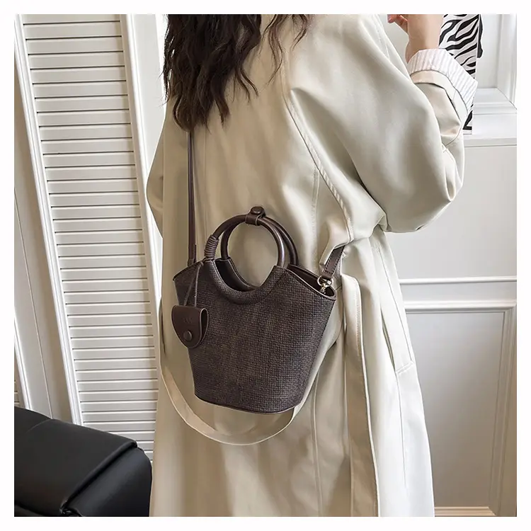 Korean Style Women's Bag 2025 Summer Pure Color Bucket — feature 13