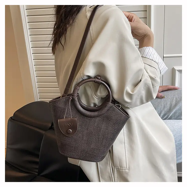 Korean Style Women's Bag 2025 Summer Pure Color Bucket — feature 14