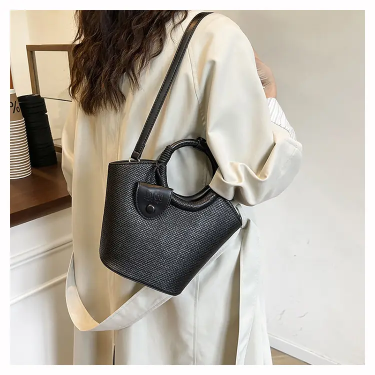 Korean Style Women's Bag 2025 Summer Pure Color Bucket — feature 18