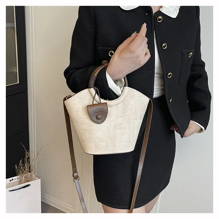 Korean Style Women's Bag 2025 Summer Pure Color Bucket — feature 20