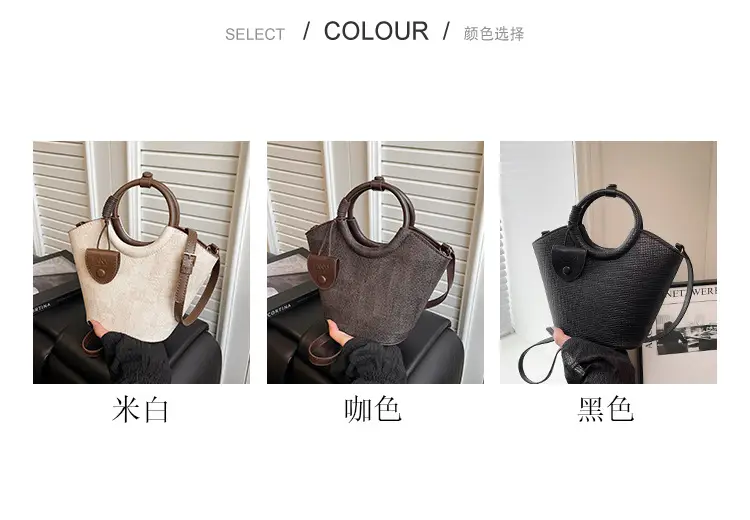 Korean Style Women's Bag 2025 Summer Pure Color Bucket — feature 5