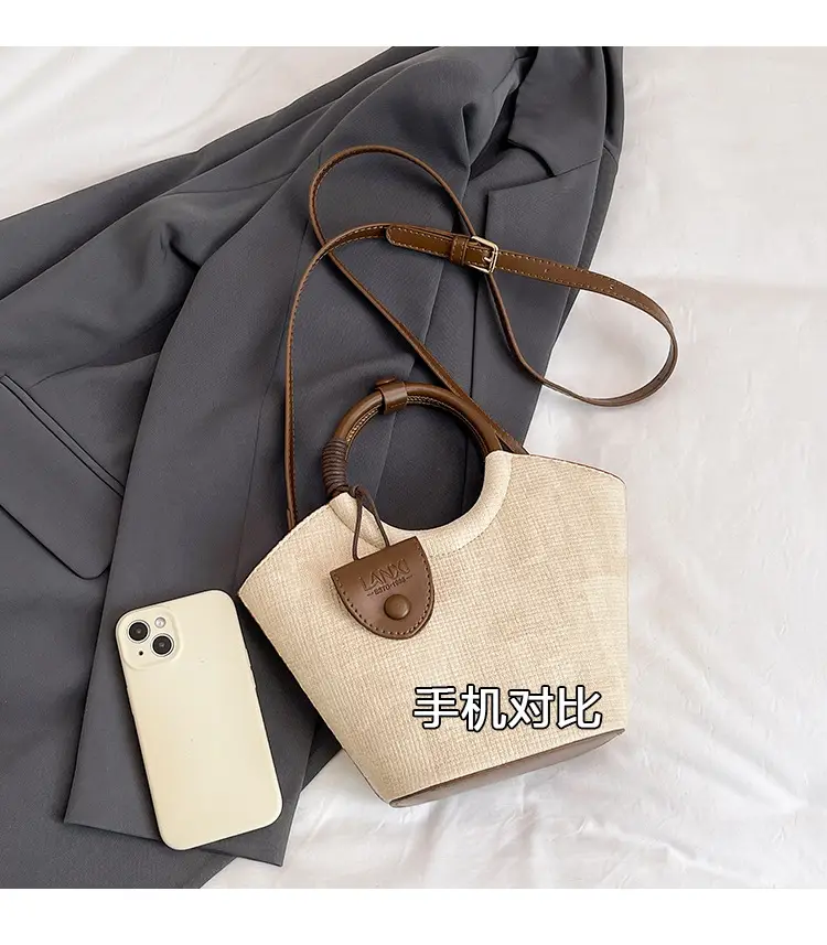 Korean Style Women's Bag 2025 Summer Pure Color Bucket — feature 7