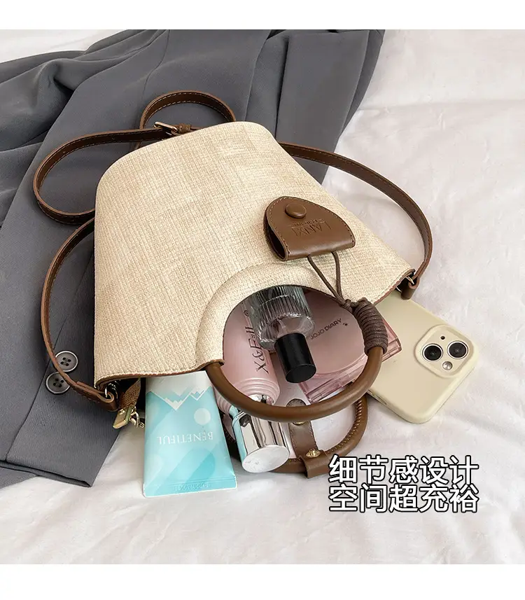 Korean Style Women's Bag 2025 Summer Pure Color Bucket — feature 9