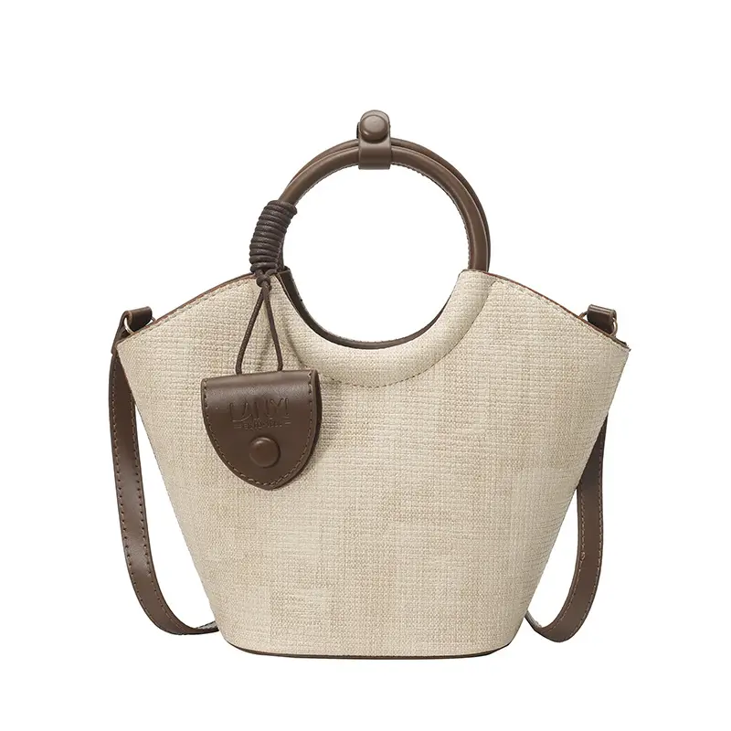 Korean Style Women's Bag 2025 Summer Pure Color Bucket - Image 3