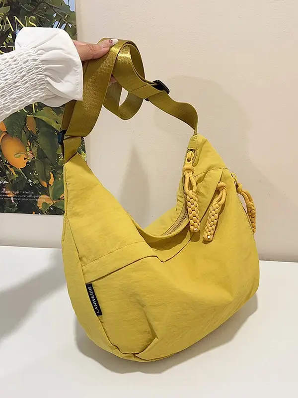 Yellow Nylon Messenger Bag for Women Daily Commute - Image 7