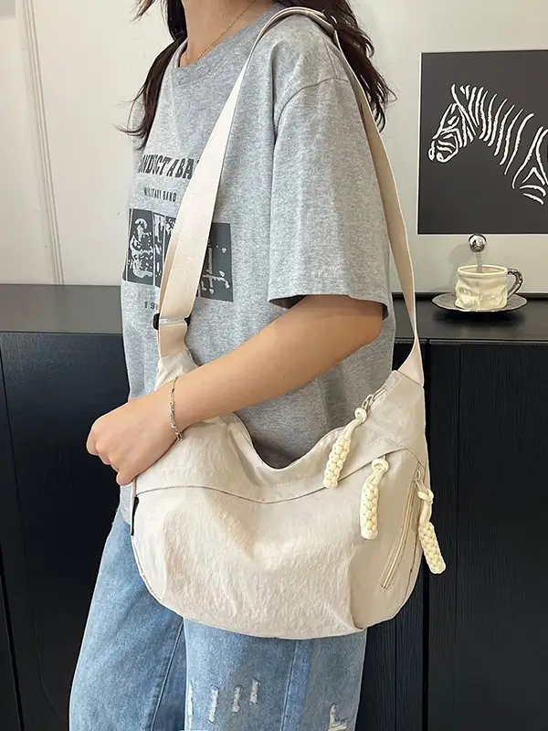 Yellow Nylon Messenger Bag for Women Daily Commute - Image 9