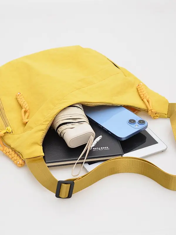 Yellow Nylon Messenger Bag for Women Daily Commute - Image 10