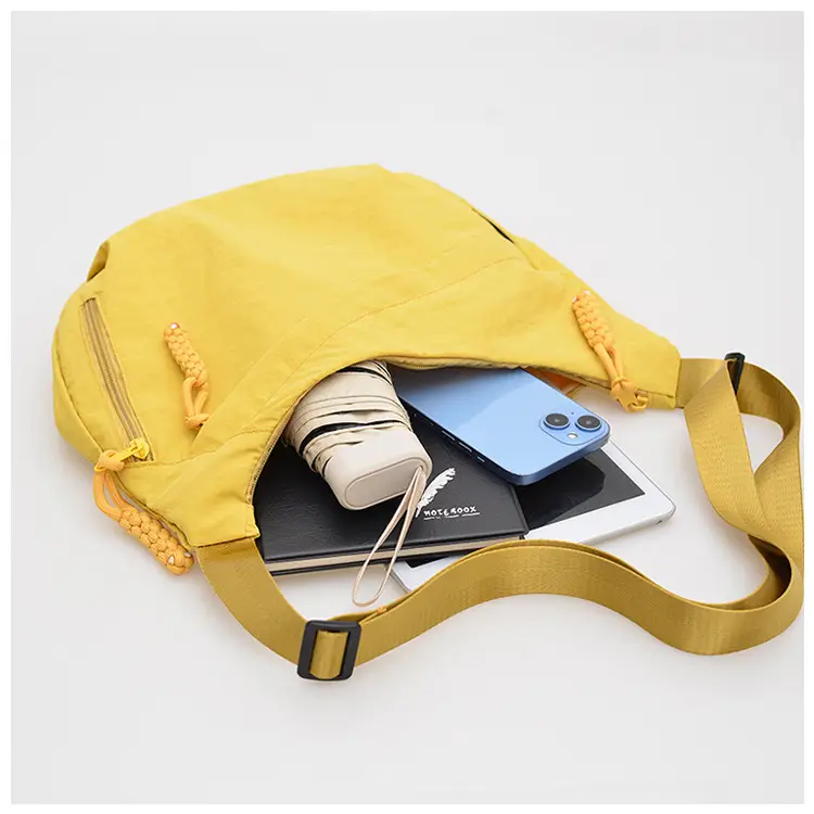 Yellow Nylon Messenger Bag for Women Daily Commute — feature 10