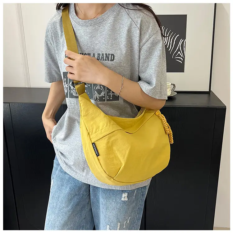 Yellow Nylon Messenger Bag for Women Daily Commute — feature 13