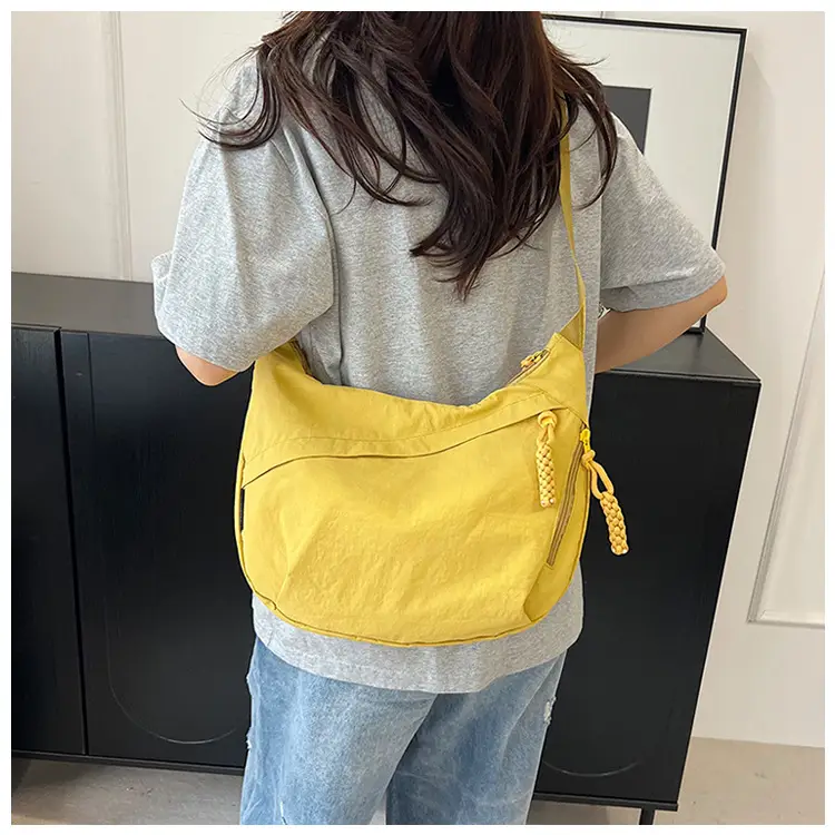 Yellow Nylon Messenger Bag for Women Daily Commute — feature 14