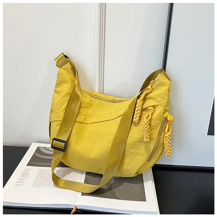 Yellow Nylon Messenger Bag for Women Daily Commute — feature 17
