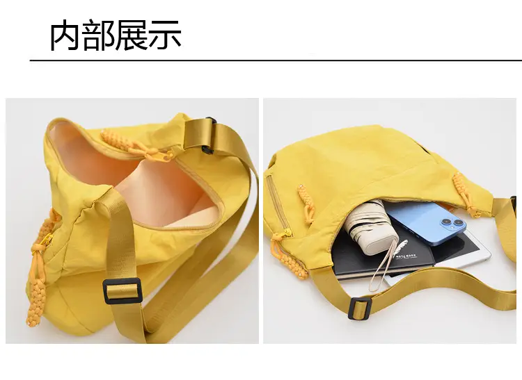 Yellow Nylon Messenger Bag for Women Daily Commute — feature 4