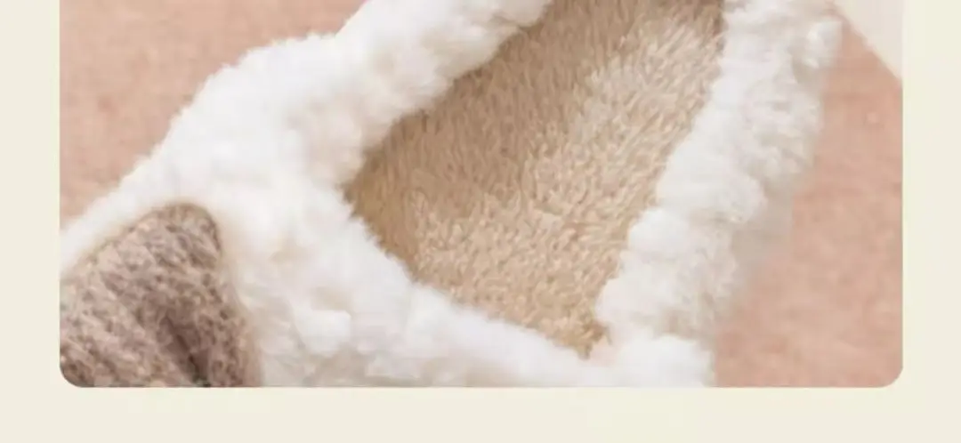 Furry Slippers for Women in Autumn and Winter, Non-Slip Indoor Thick-Soled Home Furry Cotton Slippers, Winter Warm Cotton Slippers — feature 10