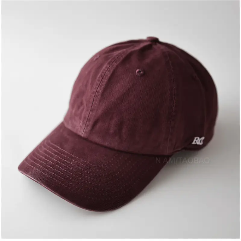 Maroon Embroidered Baseball Cap Unisex Face-Slimming Sunshade - Image 3