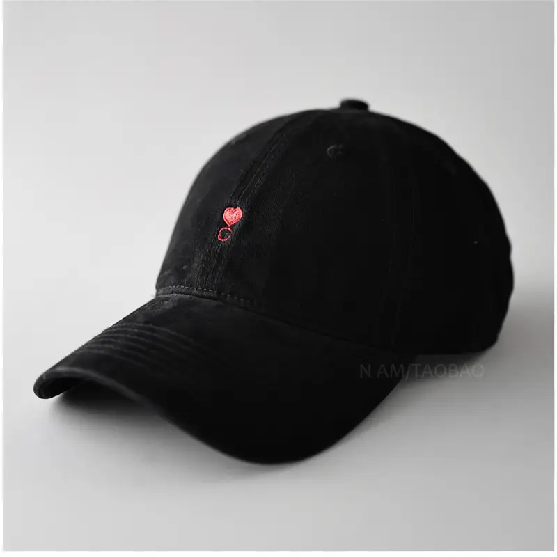 Beige Red Embroidered Baseball Cap for Men Women