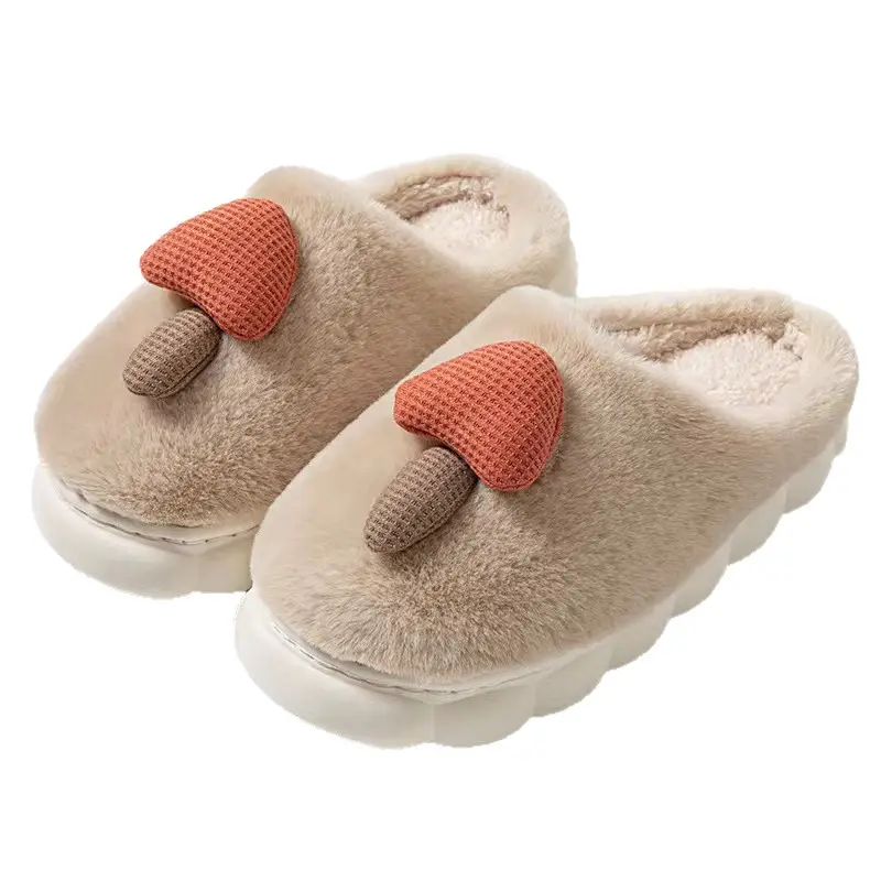 Furry Thick-Soled Slippers New Cotton Slippers for Women 2025 Home Indoor Warm and Cute Confinement Autumn and Winter Furry - Image 10