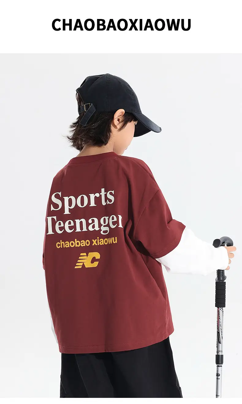 Boys Sports T-Shirt Maroon Long Sleeve 2025 — feature 1