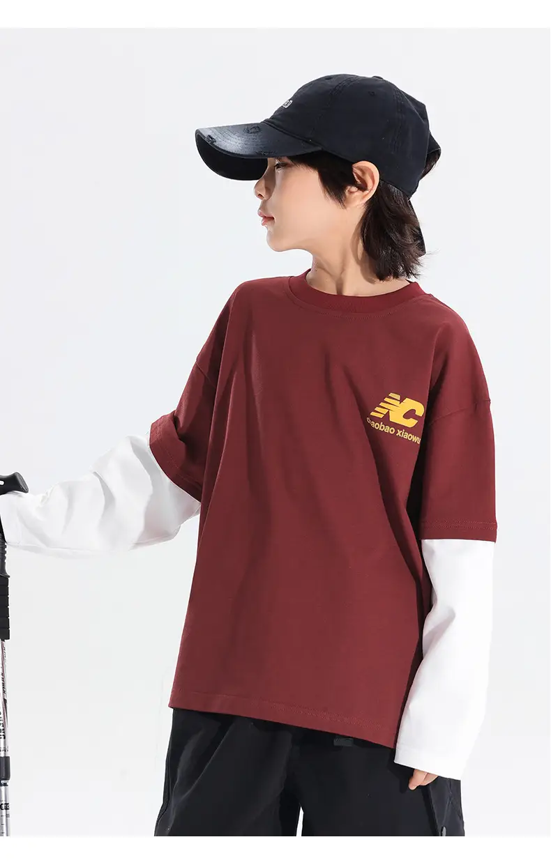 Boys Sports T-Shirt Maroon Long Sleeve 2025 — feature 11