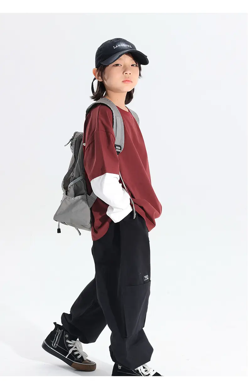 Boys Sports T-Shirt Maroon Long Sleeve 2025 — feature 17