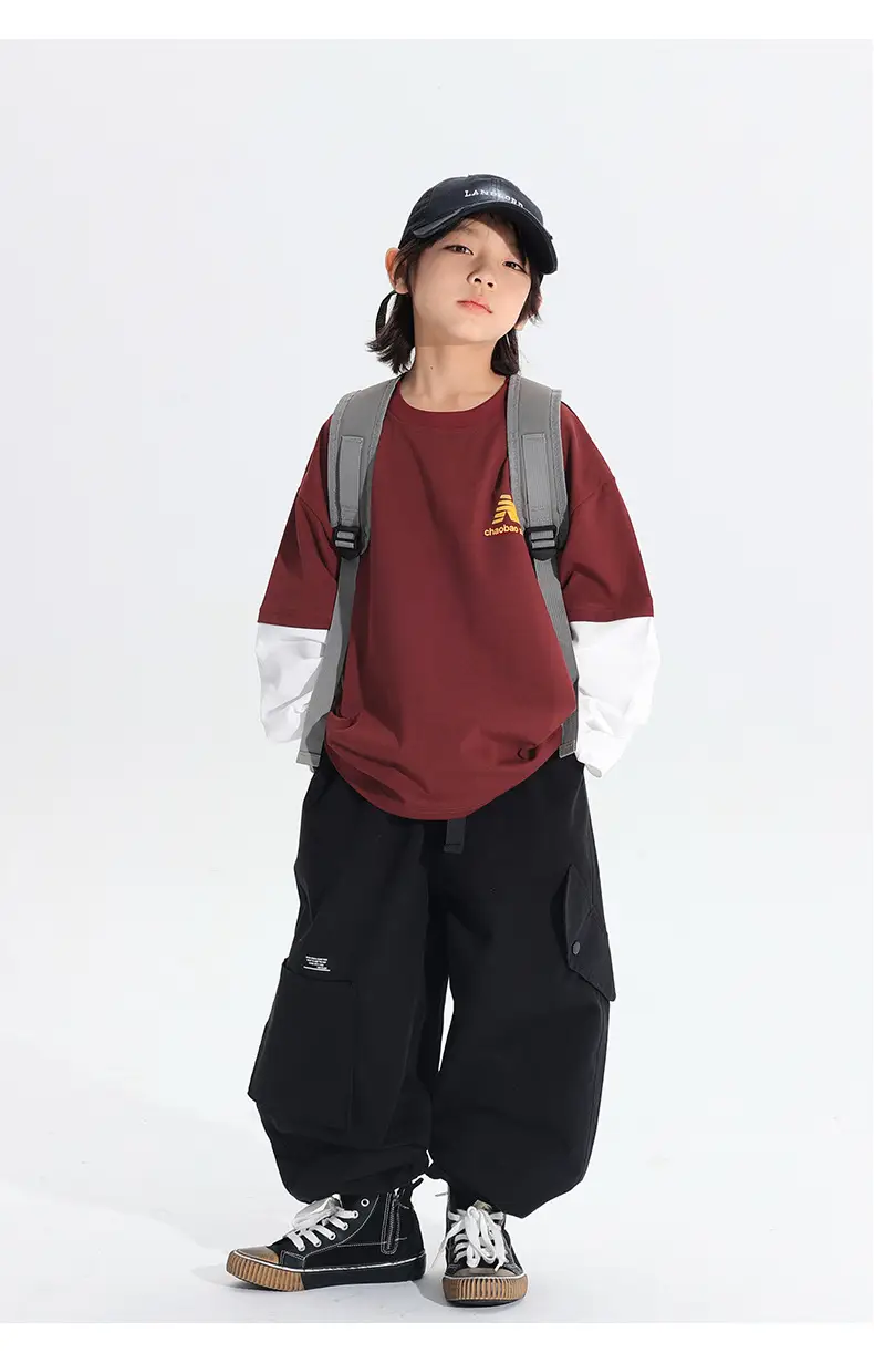 Boys Sports T-Shirt Maroon Long Sleeve 2025 — feature 18