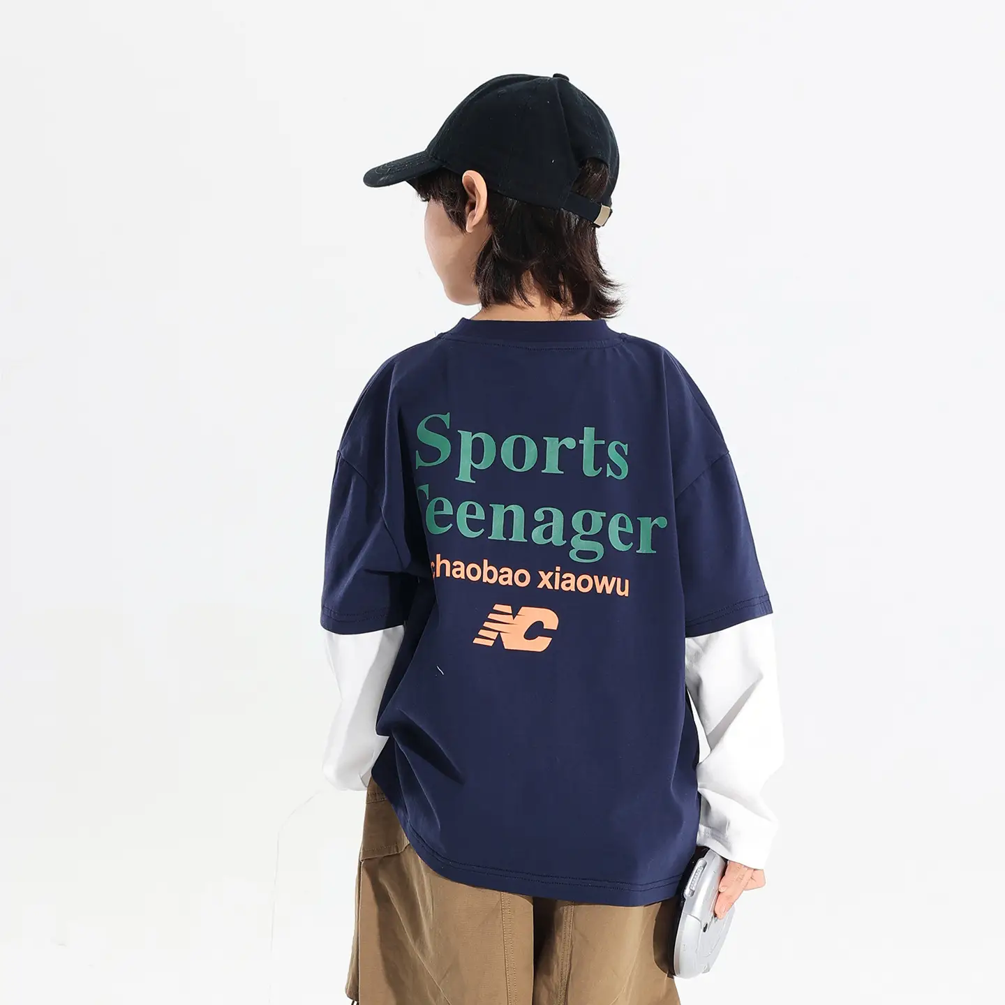Boys Sports T-Shirt Maroon Long Sleeve 2025 - Image 2