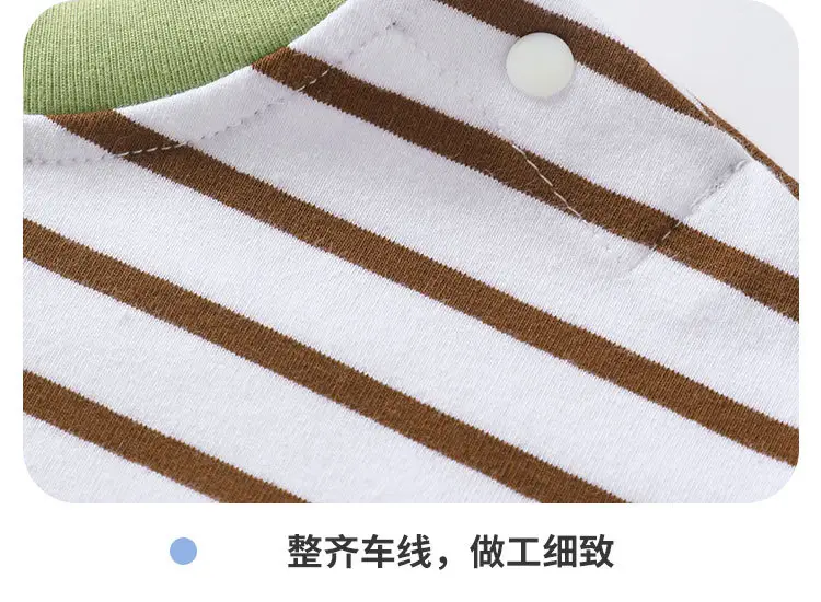 Baby Striped Long Sleeve T-Shirt Green White Spring — feature 12