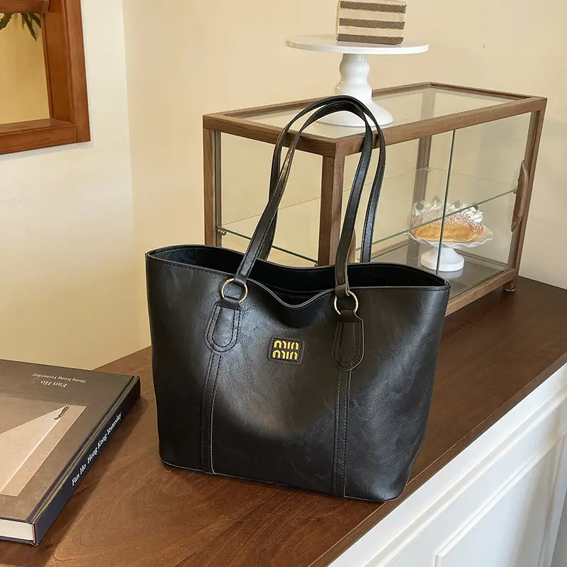 Korean Style Brown Tote Bag Women 2025 Winter