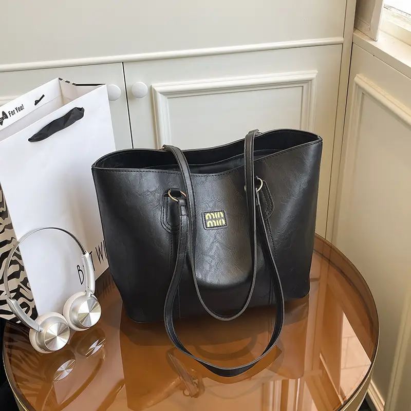 Korean Style Brown Tote Bag Women 2025 Winter
