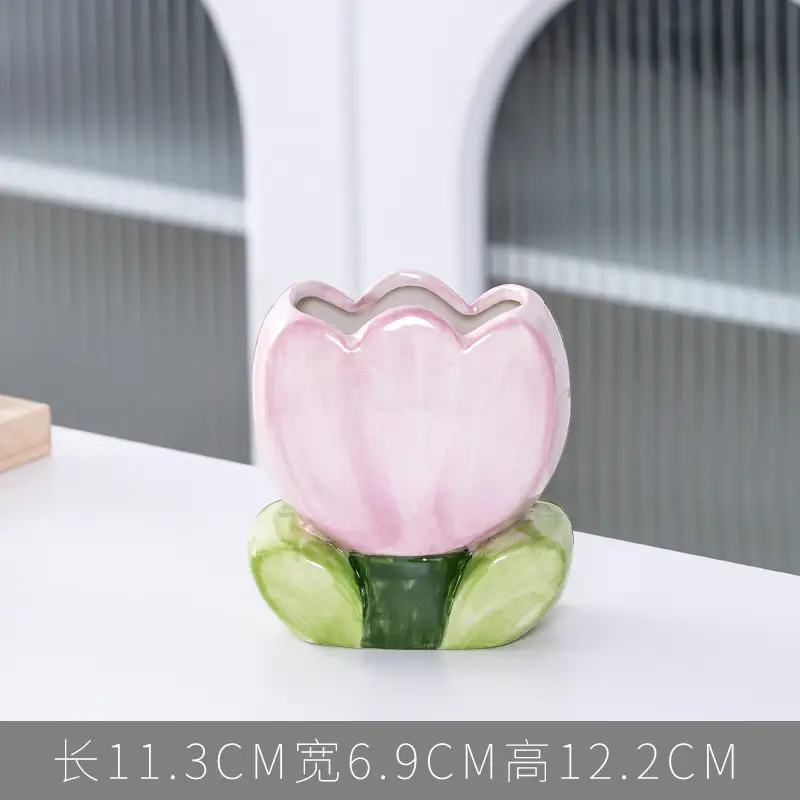 Tulip Makeup Brush Holder for Office & Bedroom Decor - Image 2