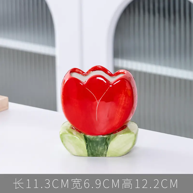 Tulip Makeup Brush Holder for Office & Bedroom Decor - Image 4