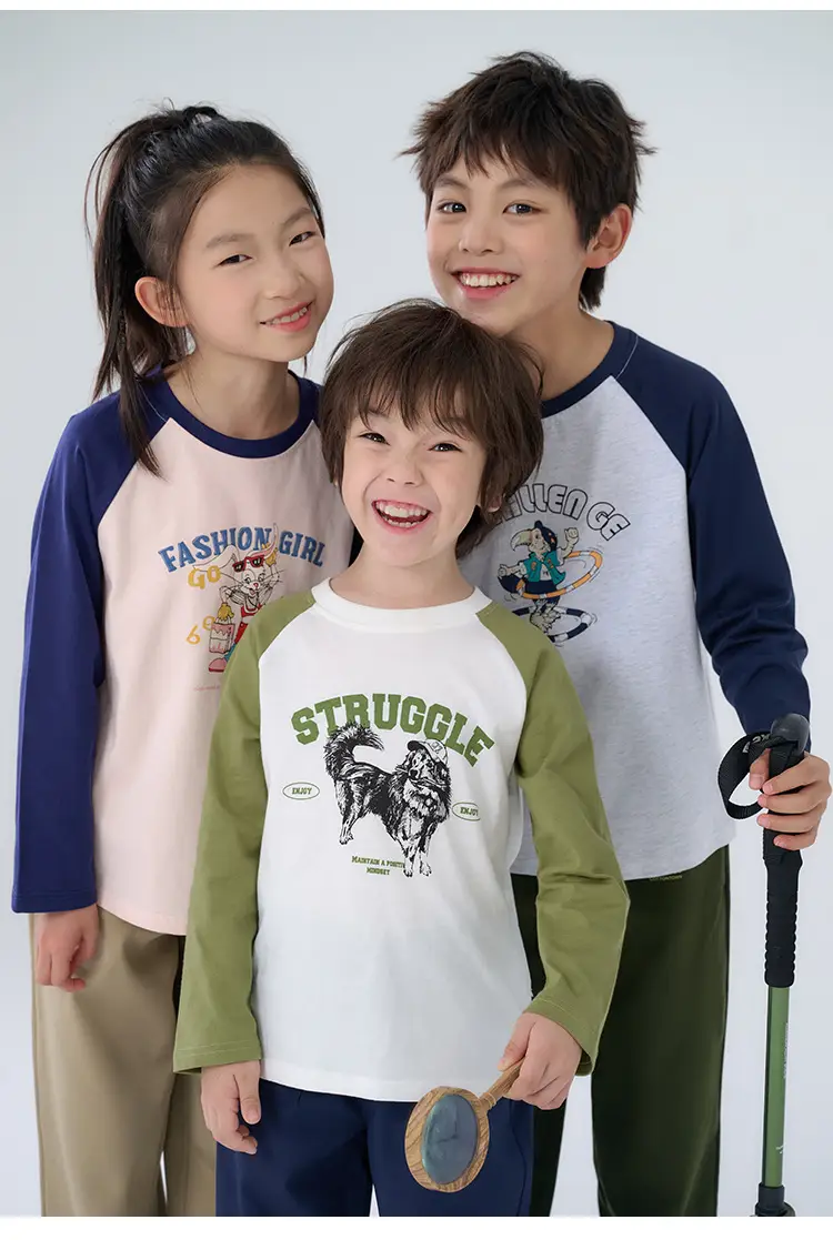 Cotton Long Sleeve T-Shirt for Girls Boys Middle Large — feature 17