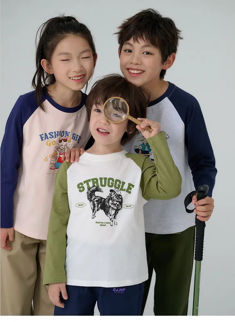 Cotton Long Sleeve T-Shirt for Girls Boys Middle Large — feature 18