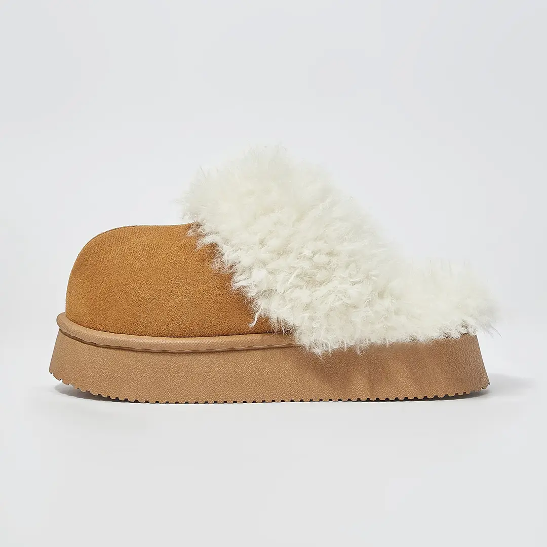 Kuanhe Autumn and Winter New Products Warm, Comfortable and Soft Cotton Latex Slippers Plush Shoes Fleece-Lined Indoor and Outdoor Wear for Women - Image 7