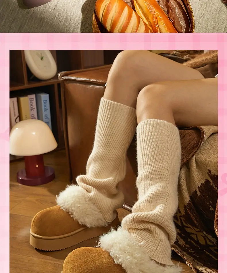 Kuanhe Autumn and Winter New Products Warm, Comfortable and Soft Cotton Latex Slippers Plush Shoes Fleece-Lined Indoor and Outdoor Wear for Women — feature 16