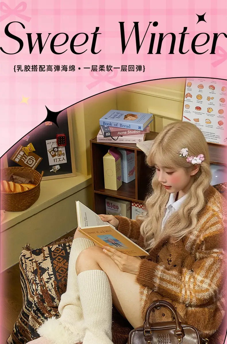Kuanhe Autumn and Winter New Products Warm, Comfortable and Soft Cotton Latex Slippers Plush Shoes Fleece-Lined Indoor and Outdoor Wear for Women — feature 2
