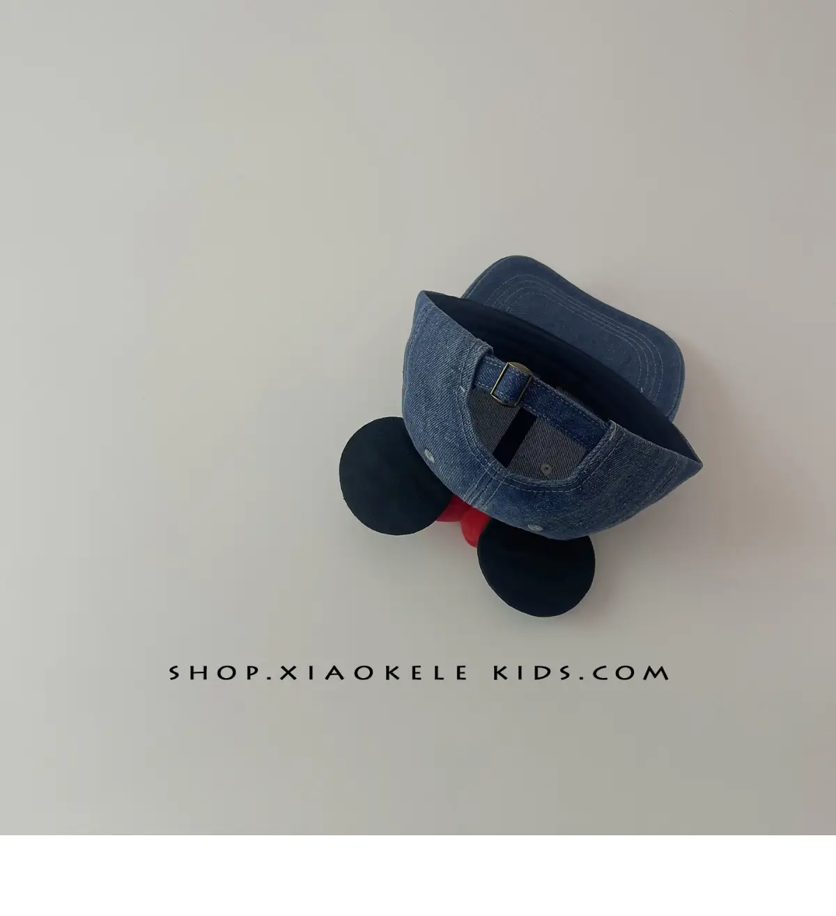 Mickey Mouse Denim Cap Blue Red Bow for Kids — feature 7
