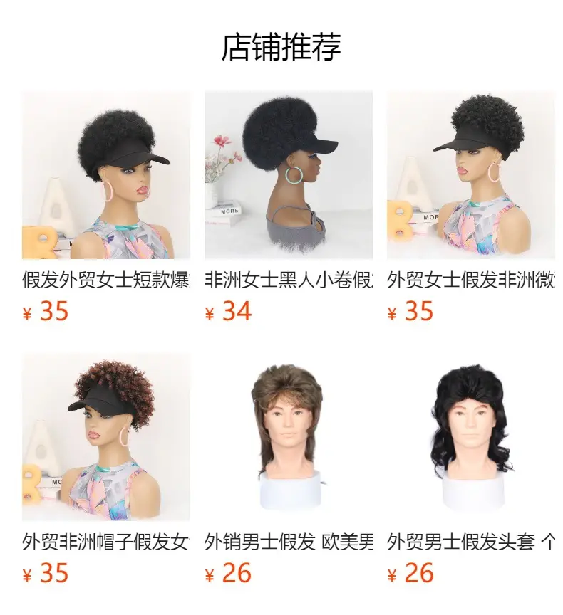 Men's Black Chemical Fiber Wig Cap Big Back Duck Cap — feature 1
