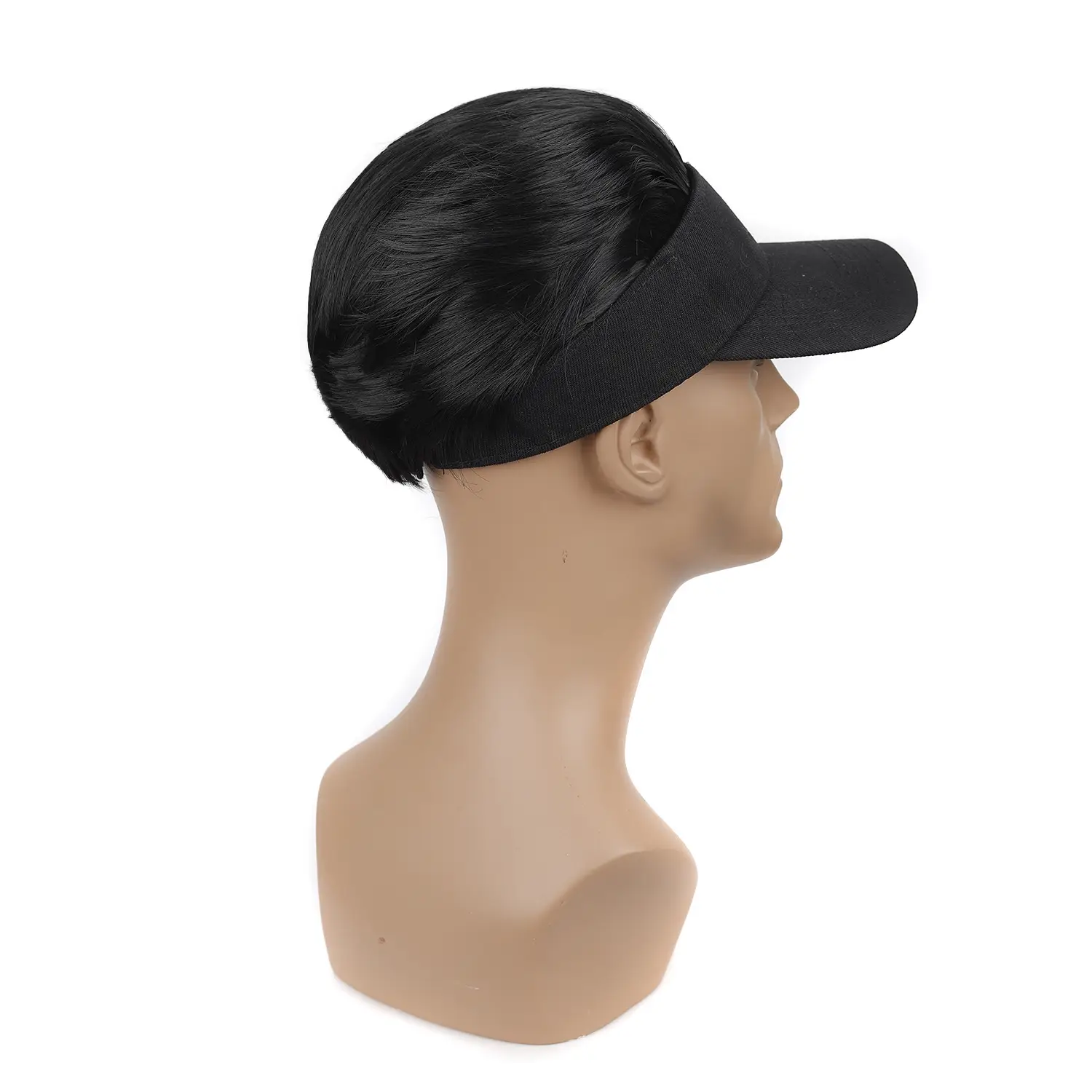 Men's Black Chemical Fiber Wig Cap Big Back Duck Cap — feature 5