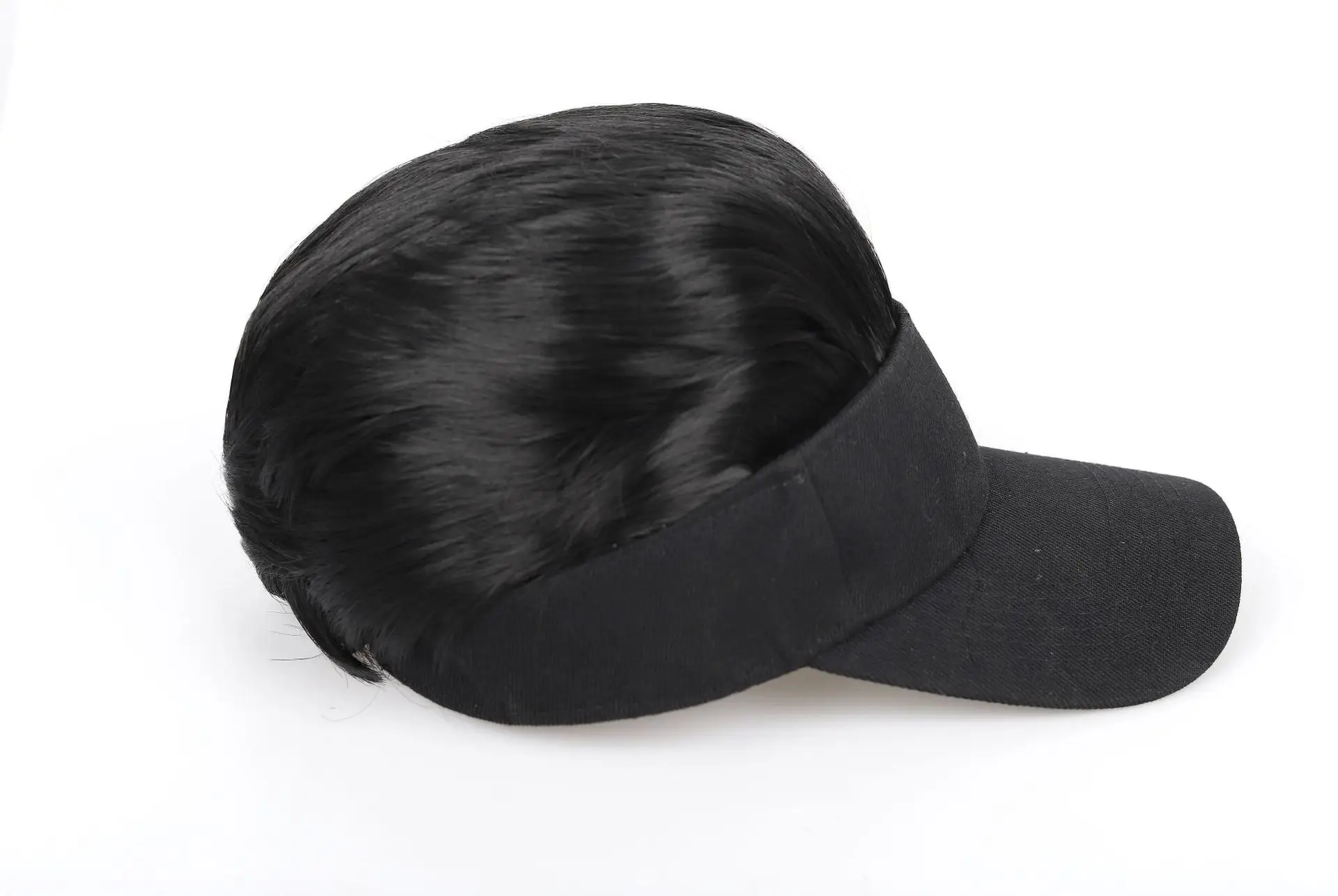 Men's Black Chemical Fiber Wig Cap Big Back Duck Cap — feature 6