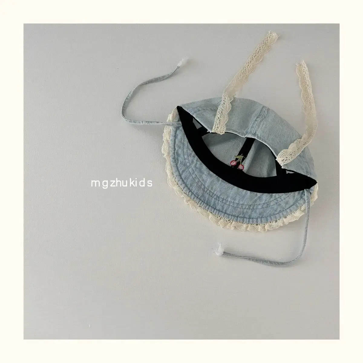 Children's Blue Denim Lace Cap Autumn Sun Hat — feature 8