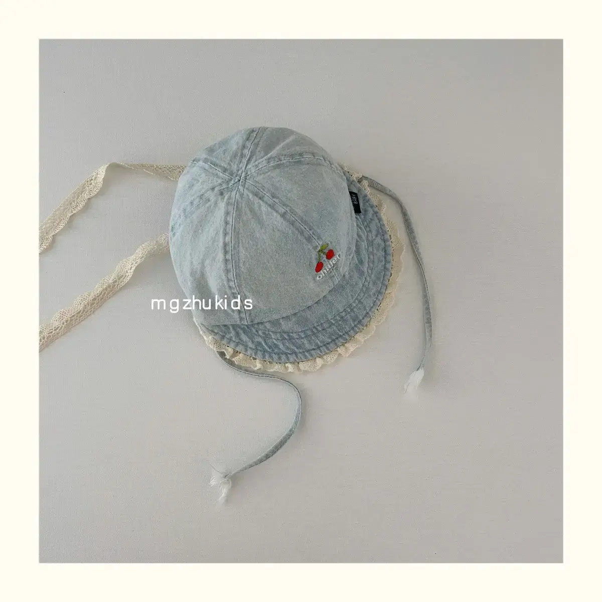 Children's Blue Denim Lace Cap Autumn Sun Hat — feature 9